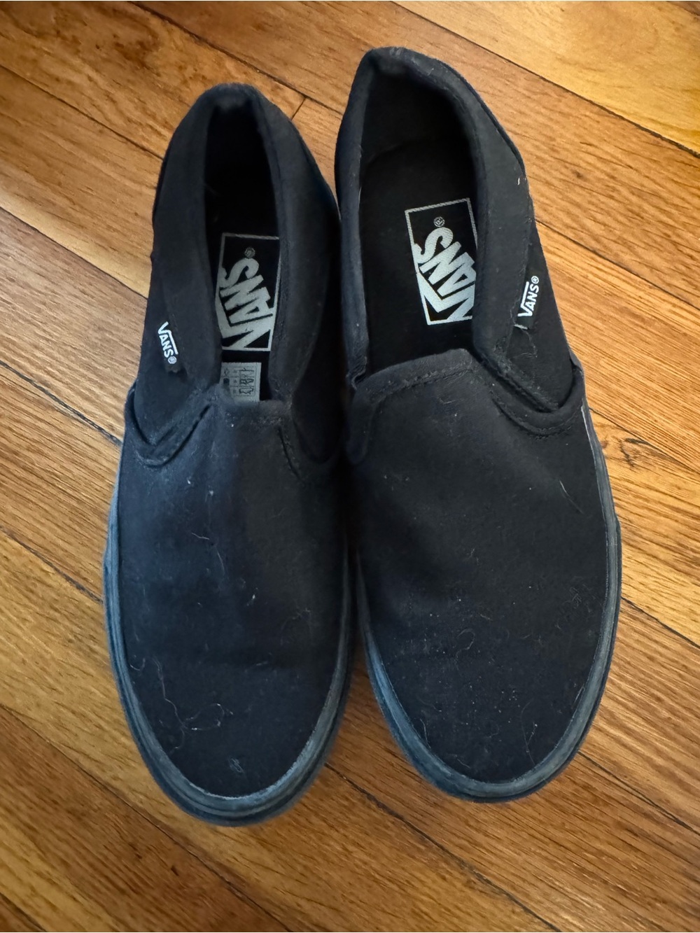 Vans Black Slip-On Canvas Loafers